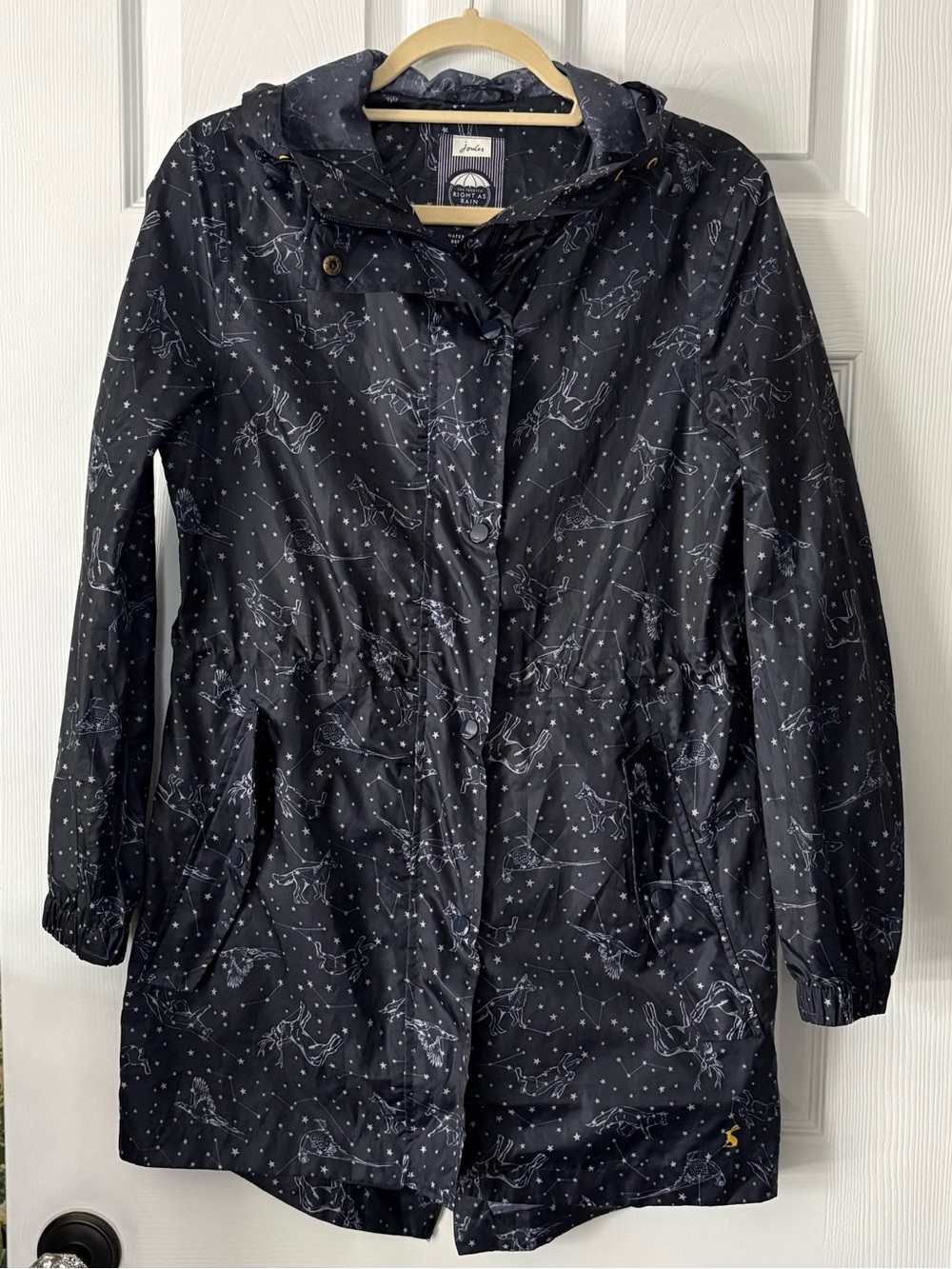 Joules Womens Navy Star & Constellation Raincoat, XS / 2